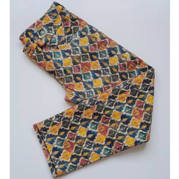 NWT R13 Boy Straight Jeans 24/25/26/27 Gold Orange Ikat - Picture 5 of 11